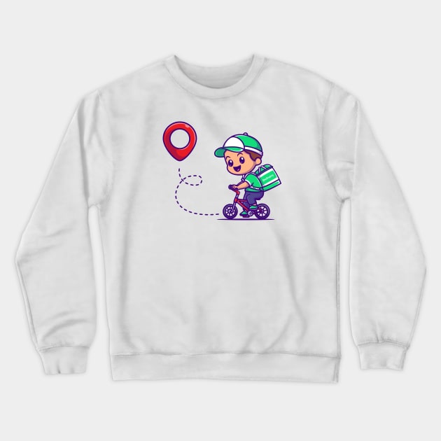 Cute Courier Delivery Package Cartoon Crewneck Sweatshirt by Catalyst Labs